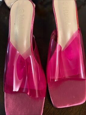 Pink Transparent Slide Sandals